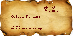 Kolozs Mariann névjegykártya